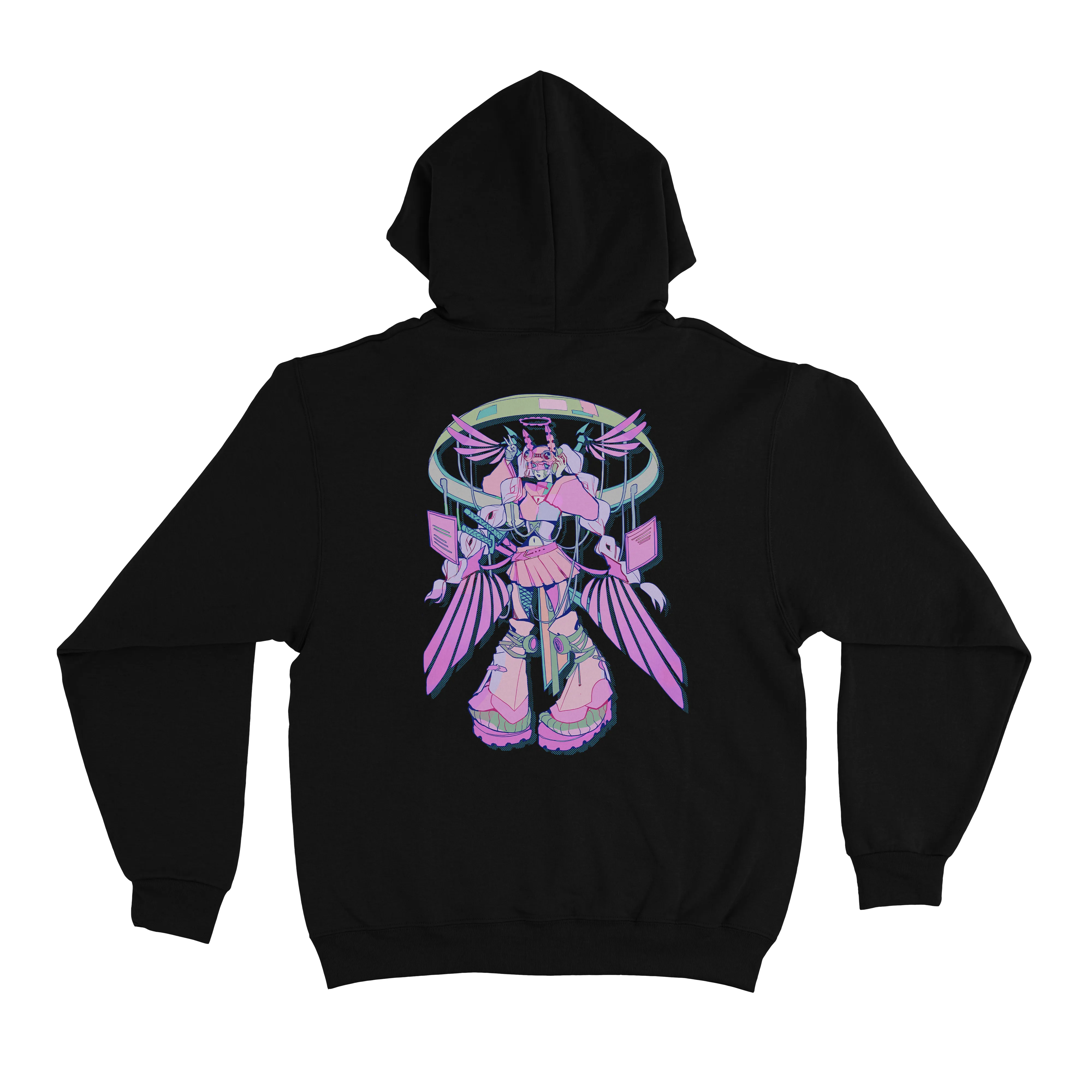 "Eyes on me" Basic Hoodie Black/Pink