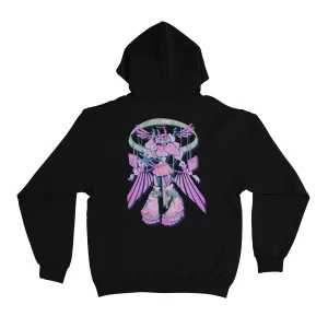 "Eyes on me" Basic Hoodie Black/Pink