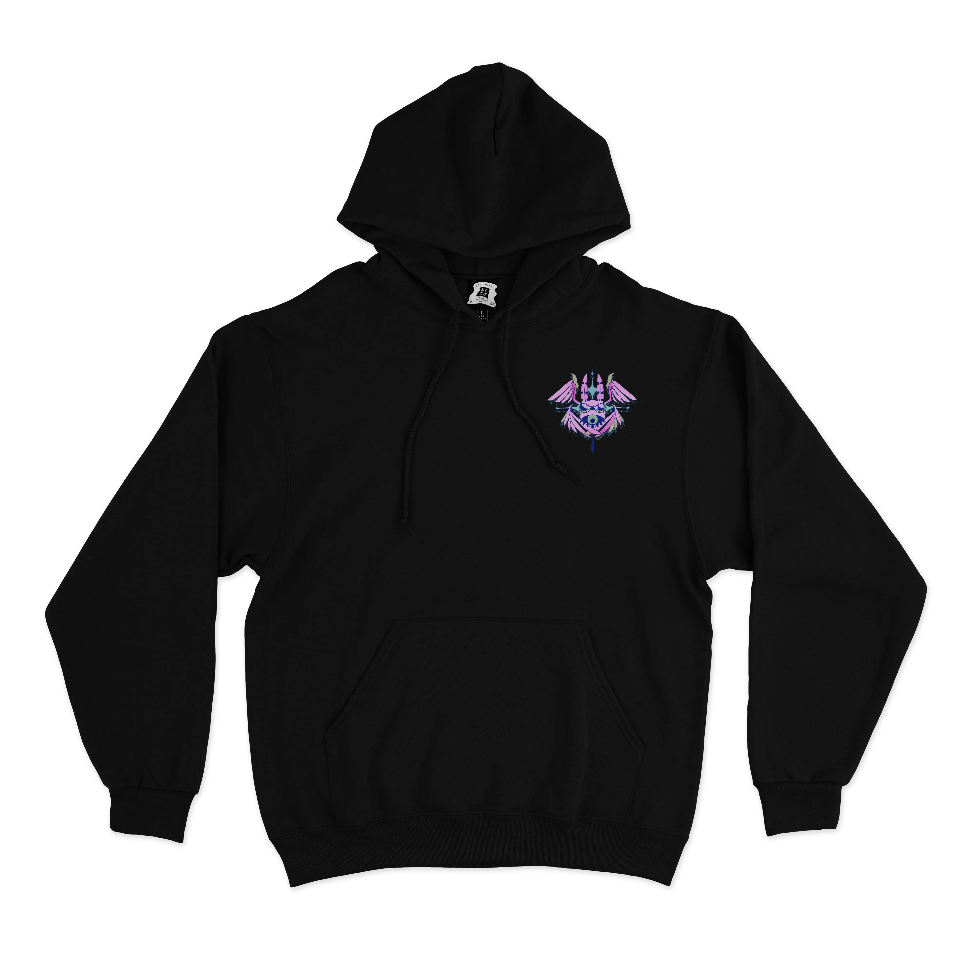 "Eyes on me" Basic Hoodie Black/Pink