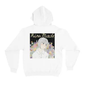 "Flowers" Basic Hoodie White