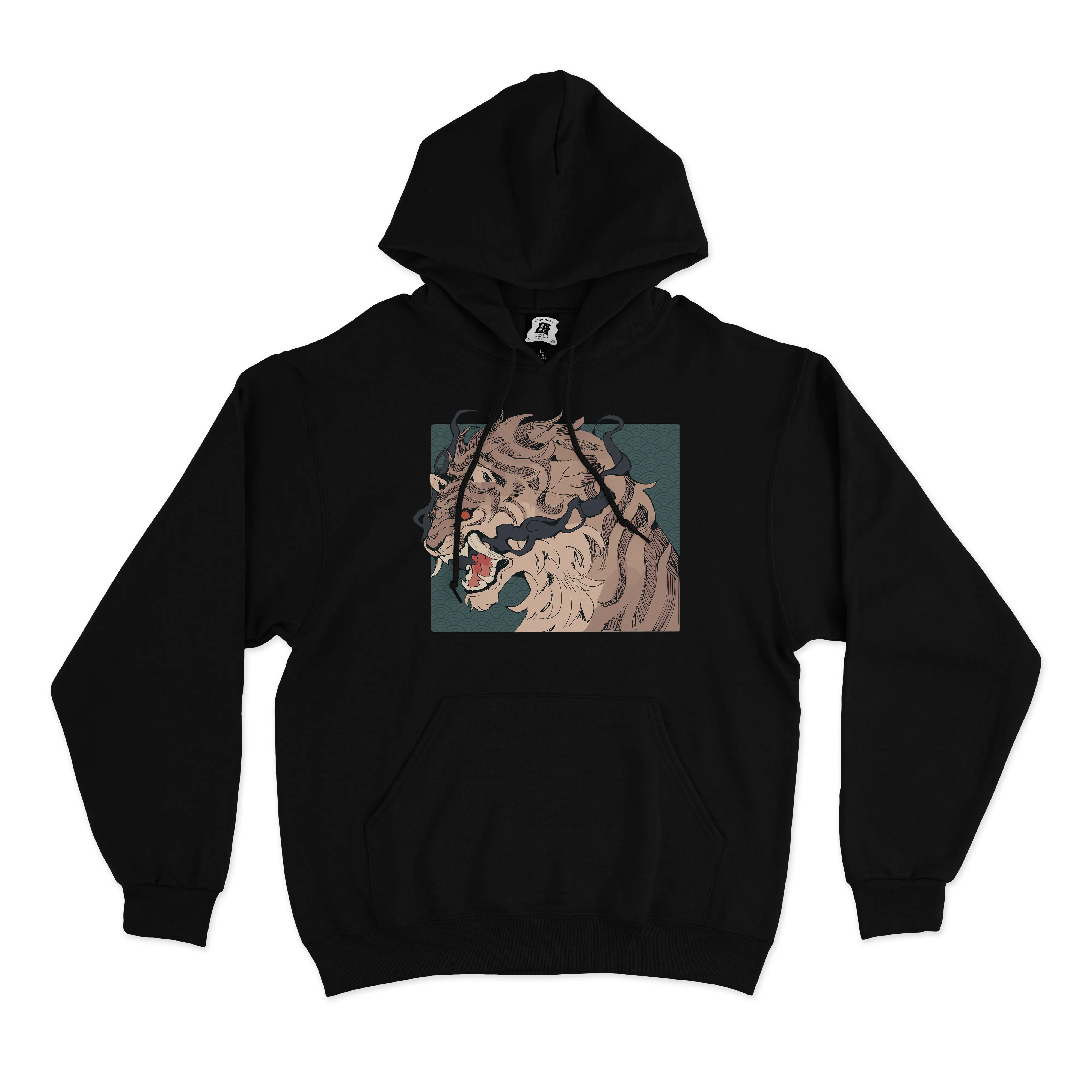 "Ghost Cat" Basic Hoodie White/Black