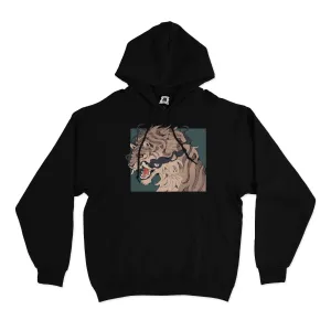 "Ghost Cat" Basic Hoodie White/Black