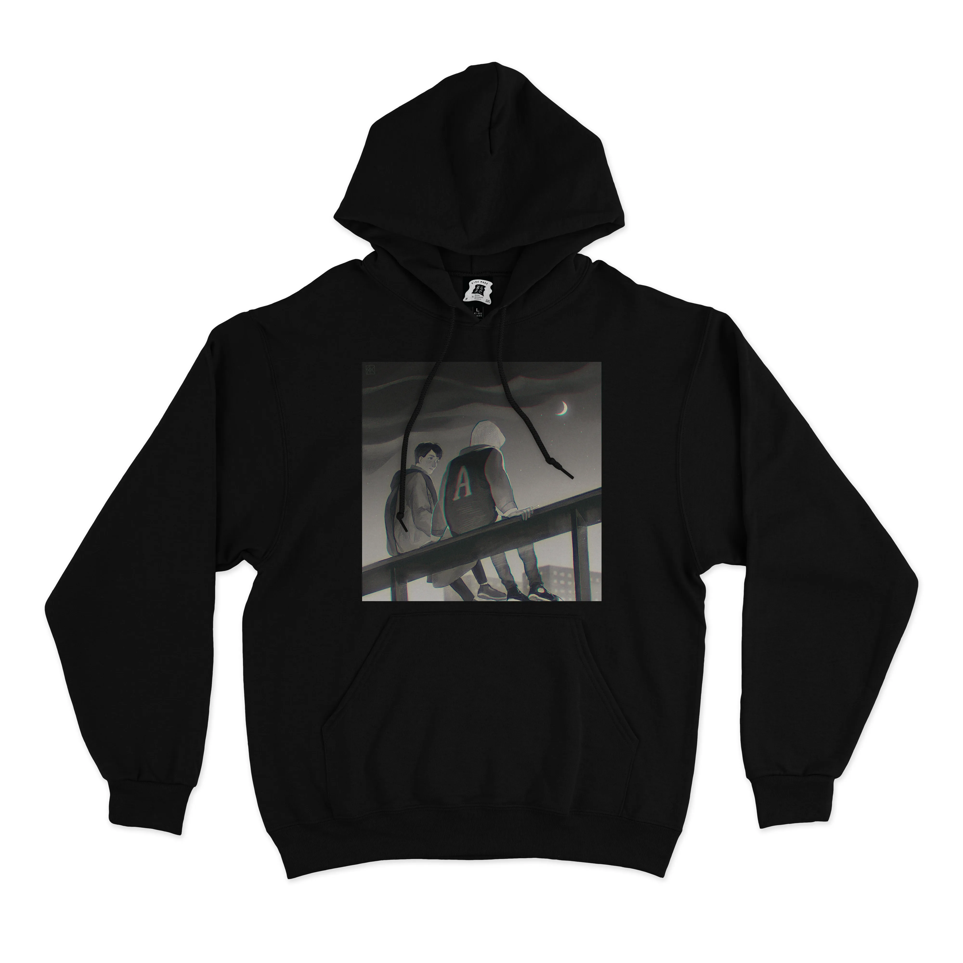"Ghost" Basic Hoodie Black
