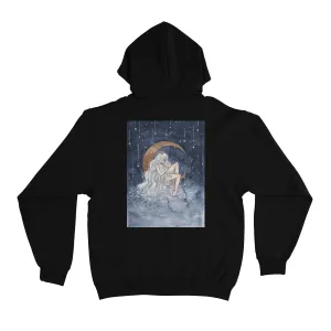 "La Lune" Basic Hoodie Black