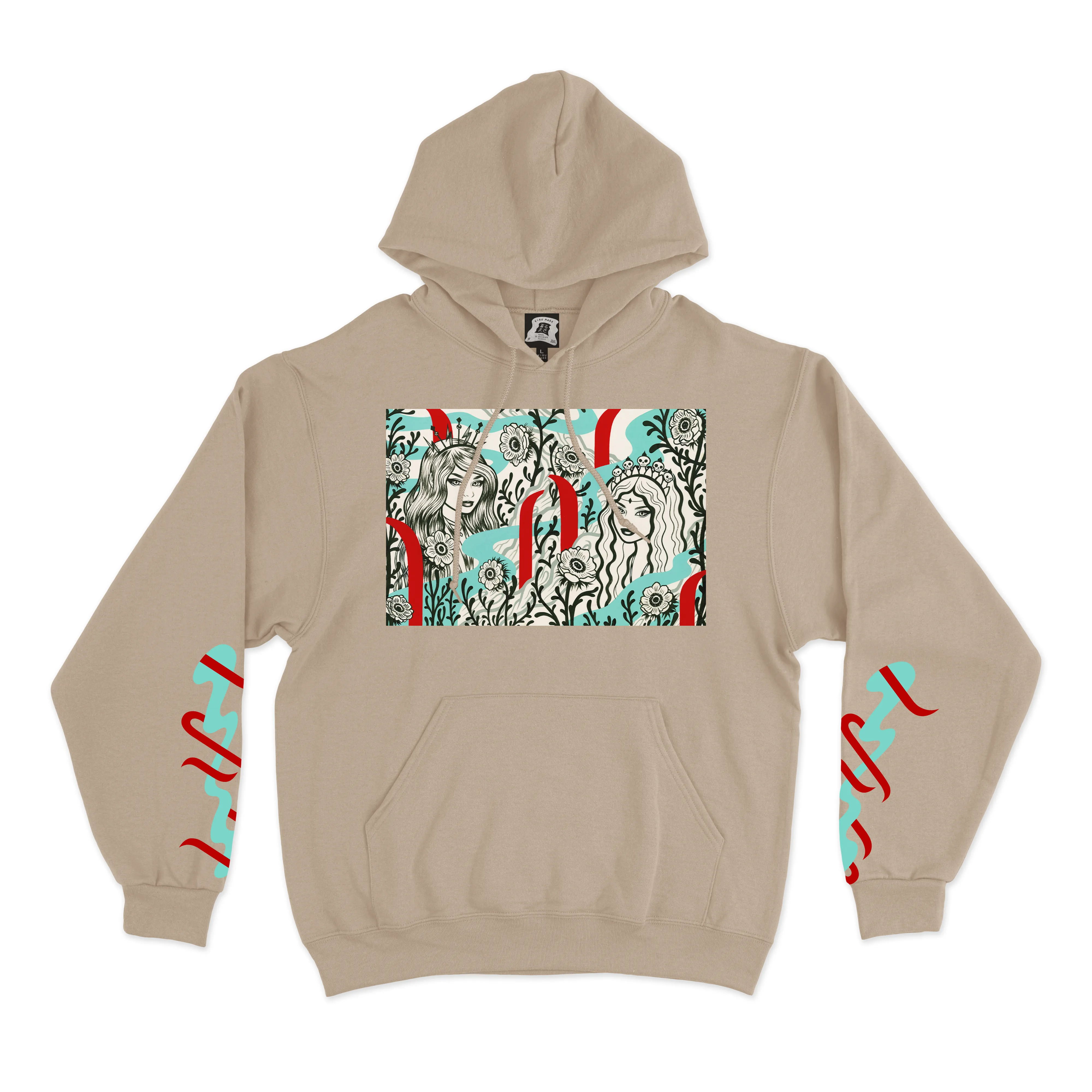 "Lava Land" Basic Hoodie White/Beige