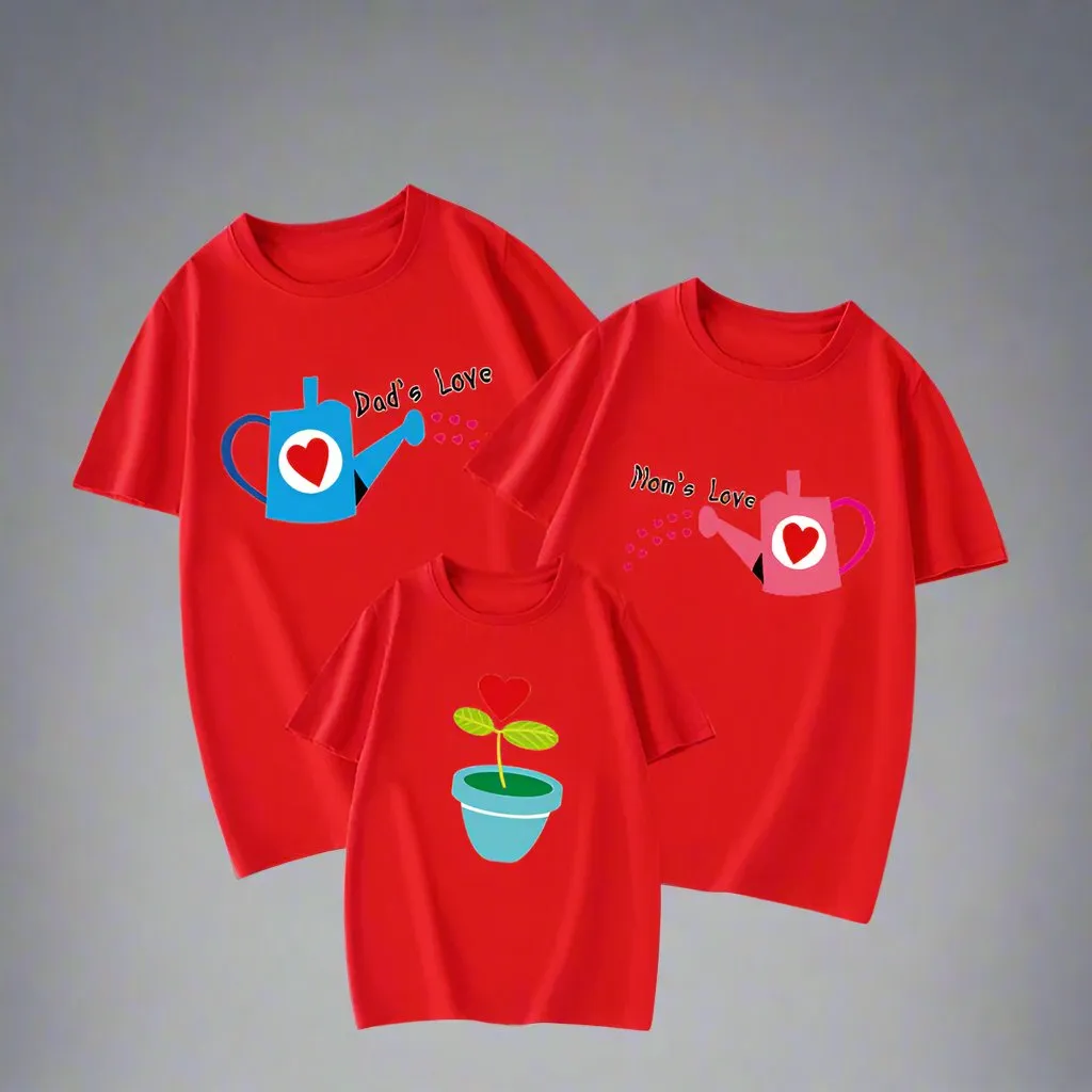 "Love Grows" Family Matching T-Shirts – Watering Can & Plant Design