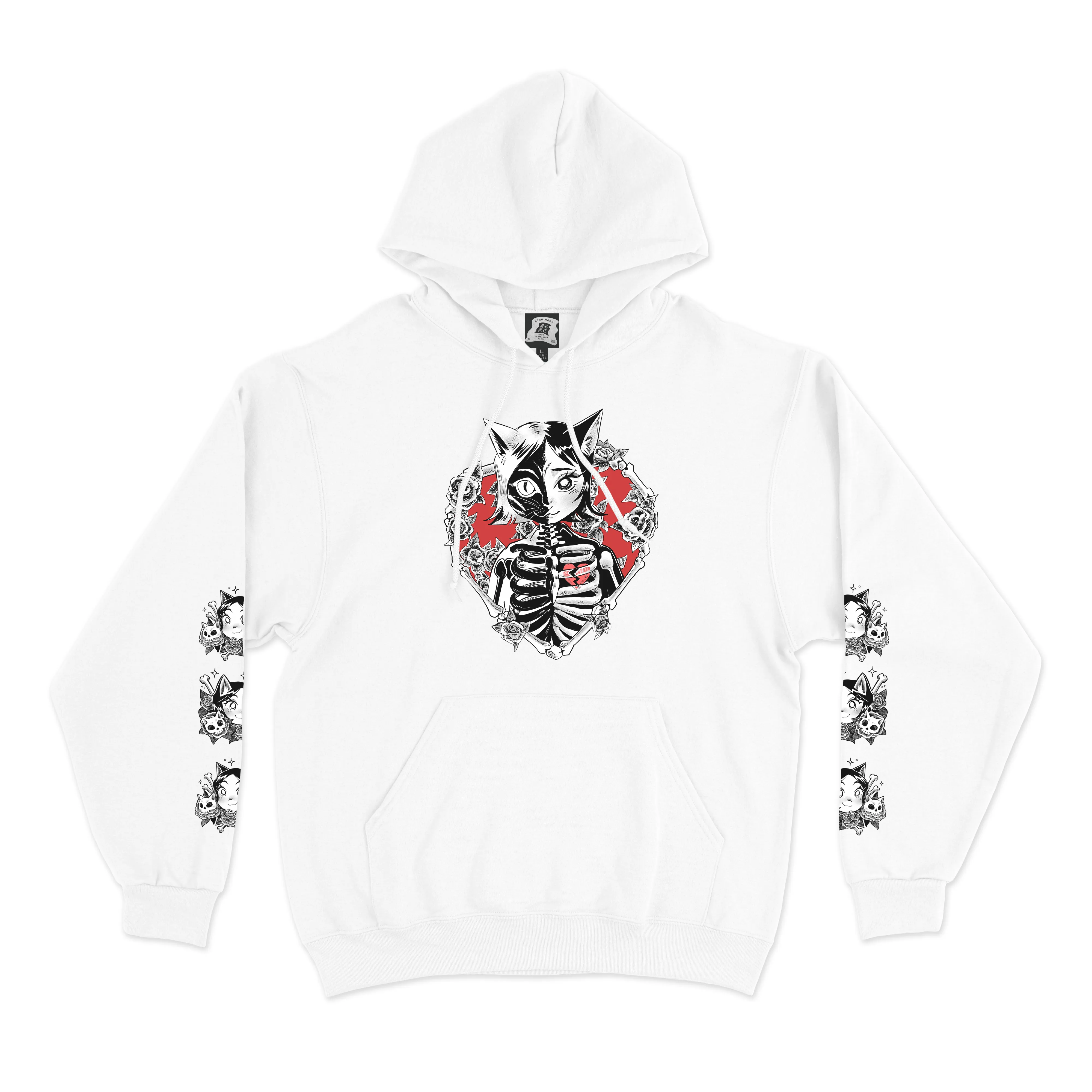 "Mewxcat" Basic Hoodie Black/White