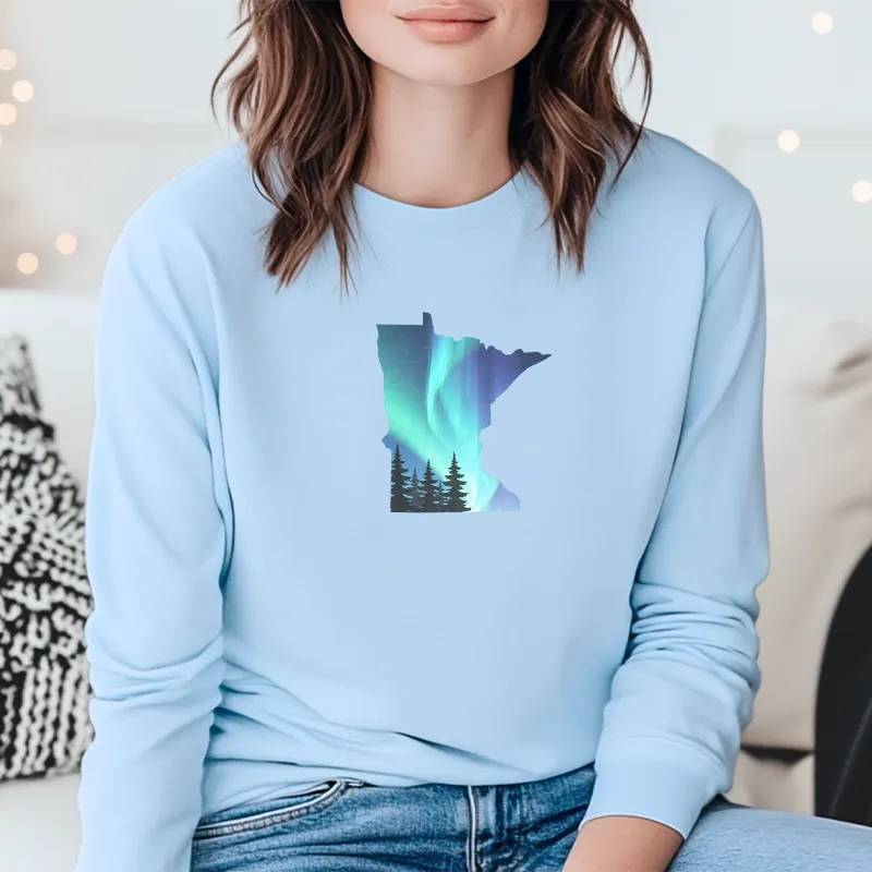"Minnesota Northern Lights" Relaxed Fit Long Sleeve Unisex T-Shirt