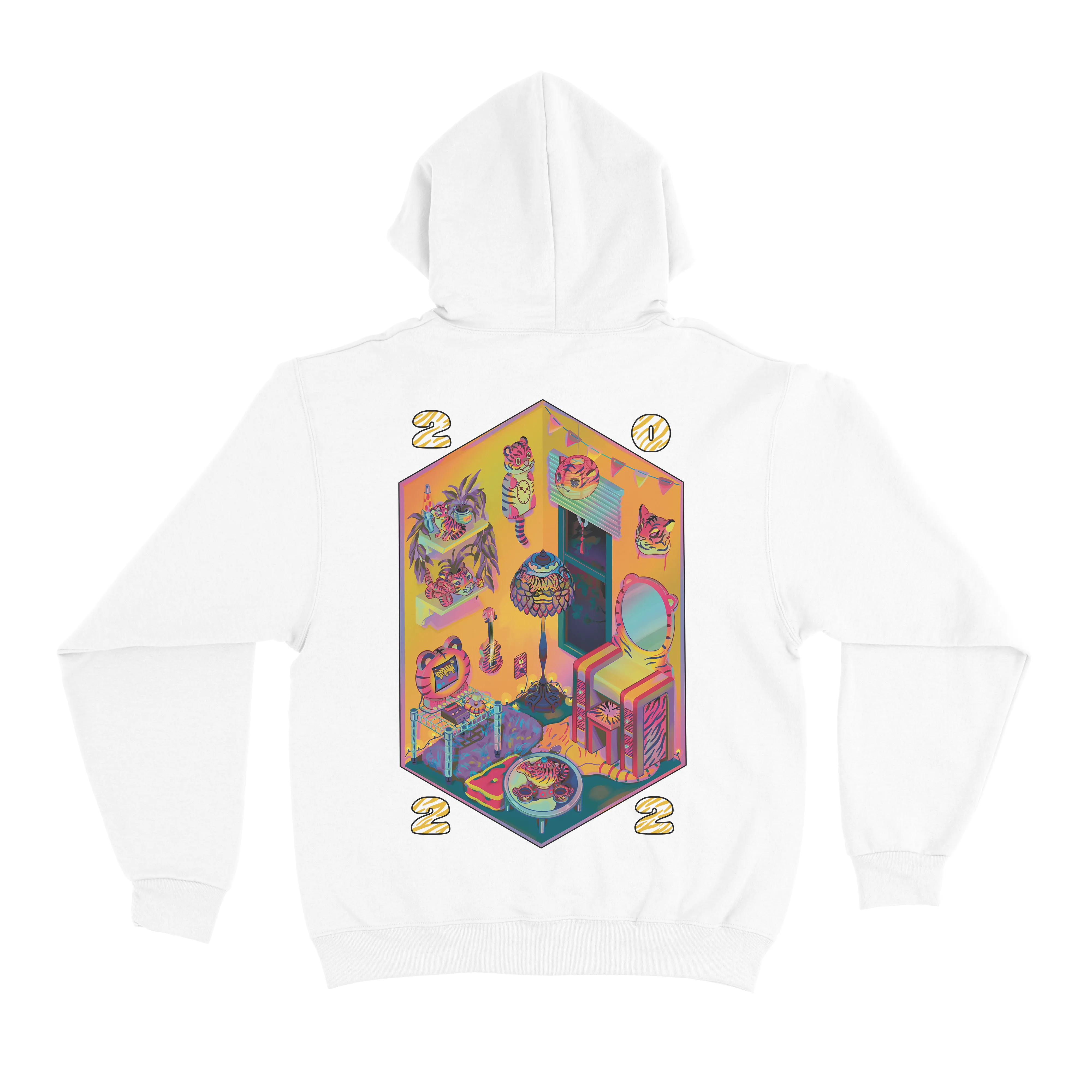"New Years Card" Basic Hoodie Black/White