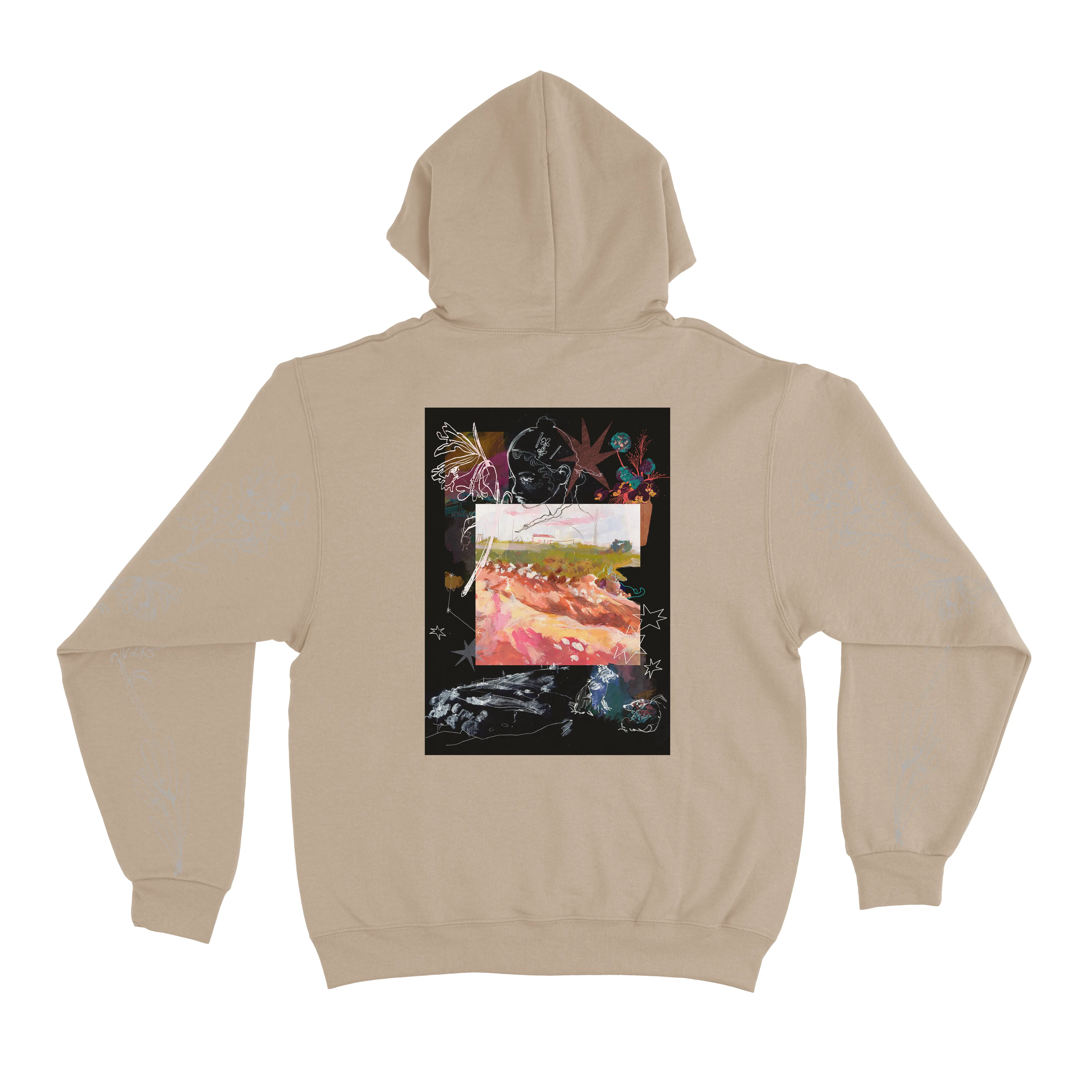 "Nightmerss" Fleece Hoodie Beige