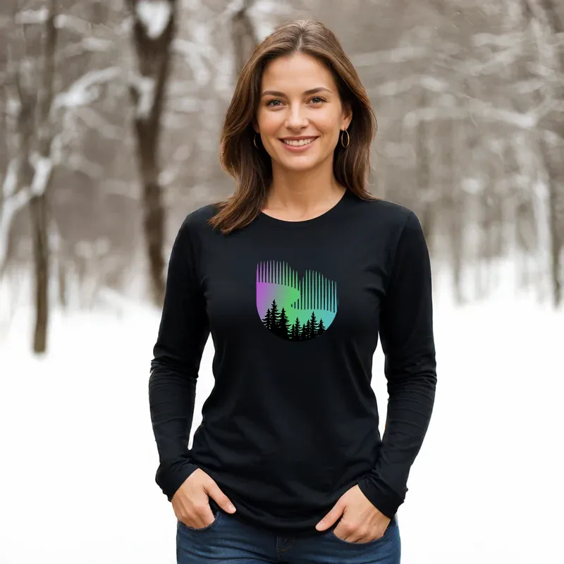 "Northern Lights" Relaxed Fit Long Sleeve Unisex T-Shirt