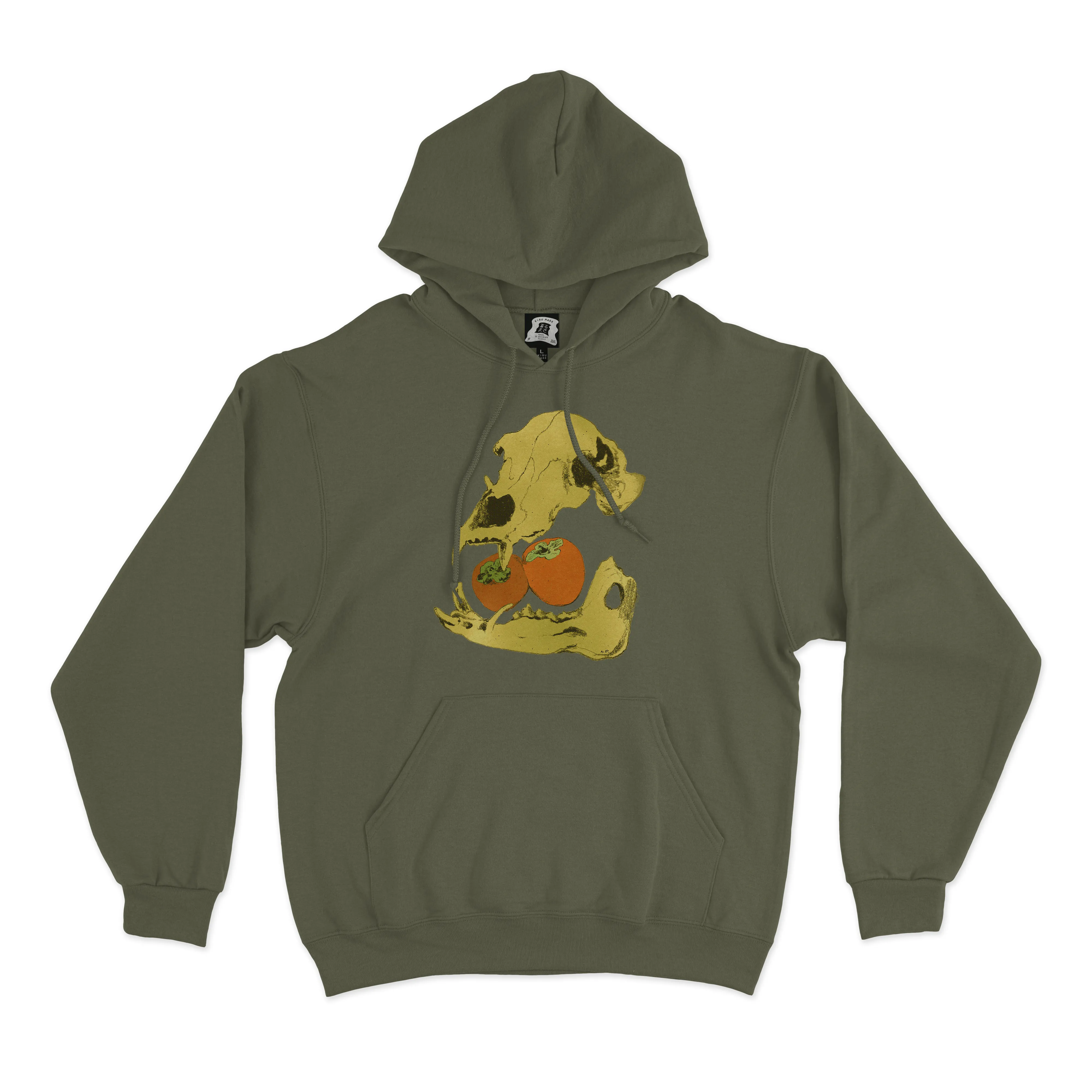 "Persimmons" Fleece Hoodie Khaki
