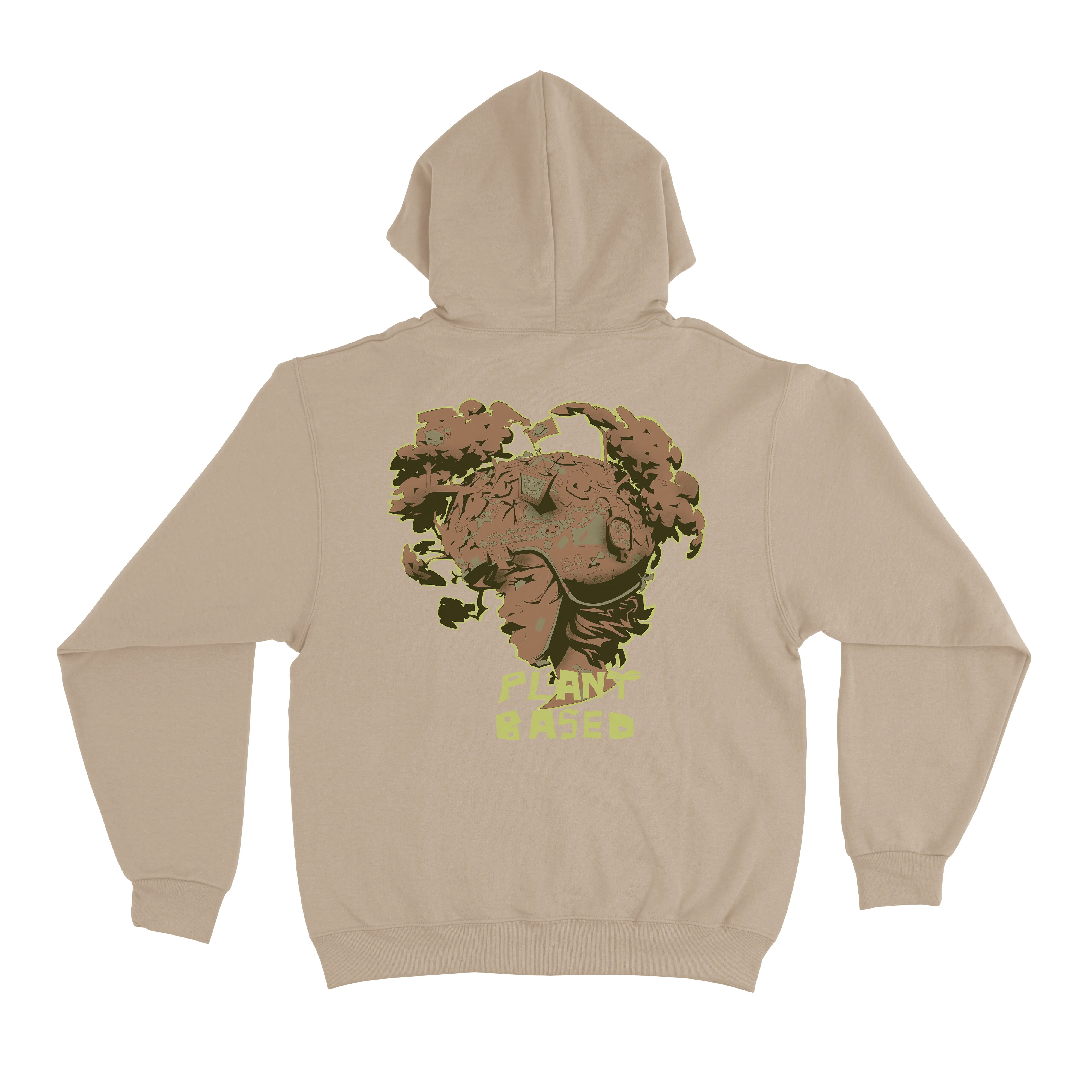 "Plant Based 1" Fleece Hoodie Beige