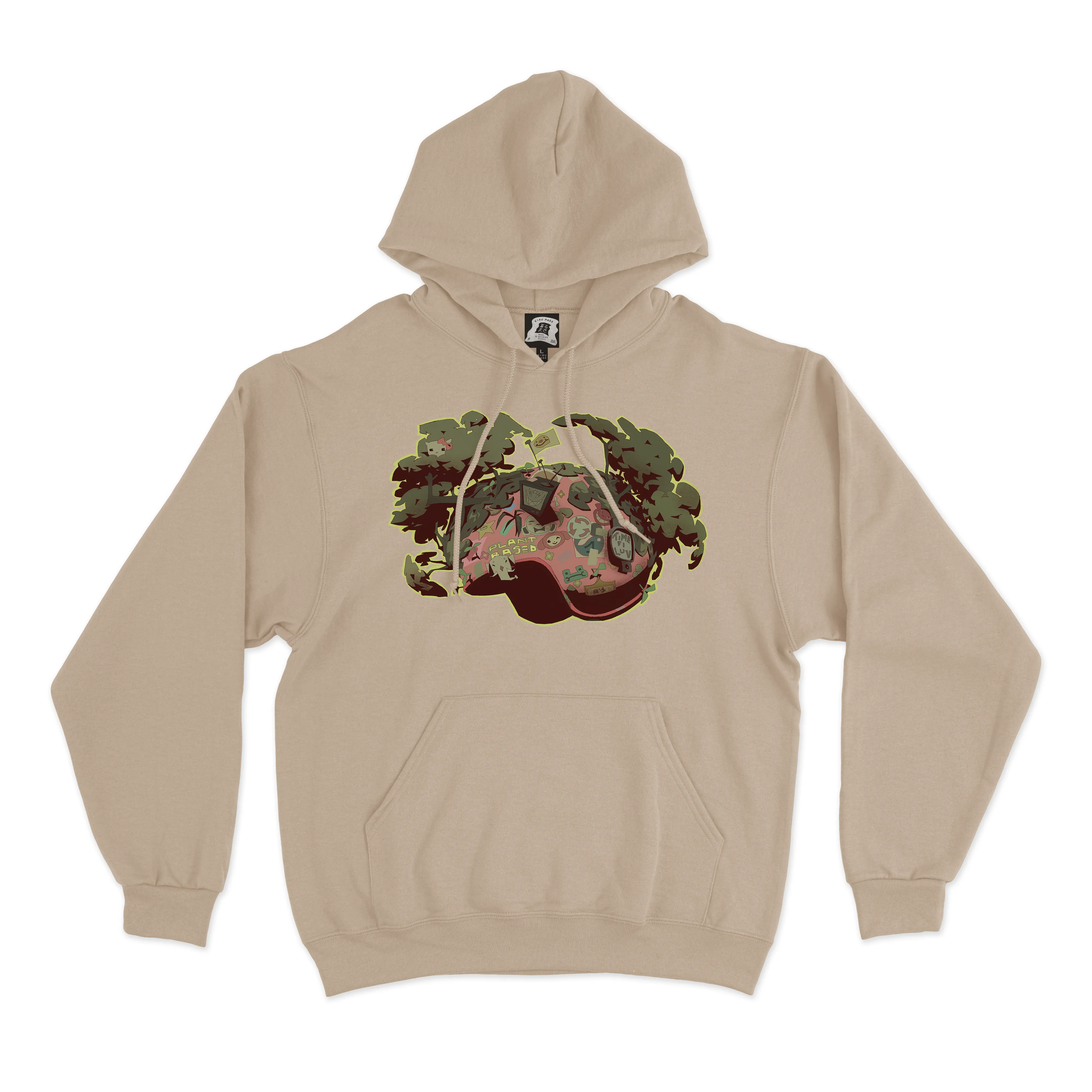"Plant Based 1" Fleece Hoodie Beige