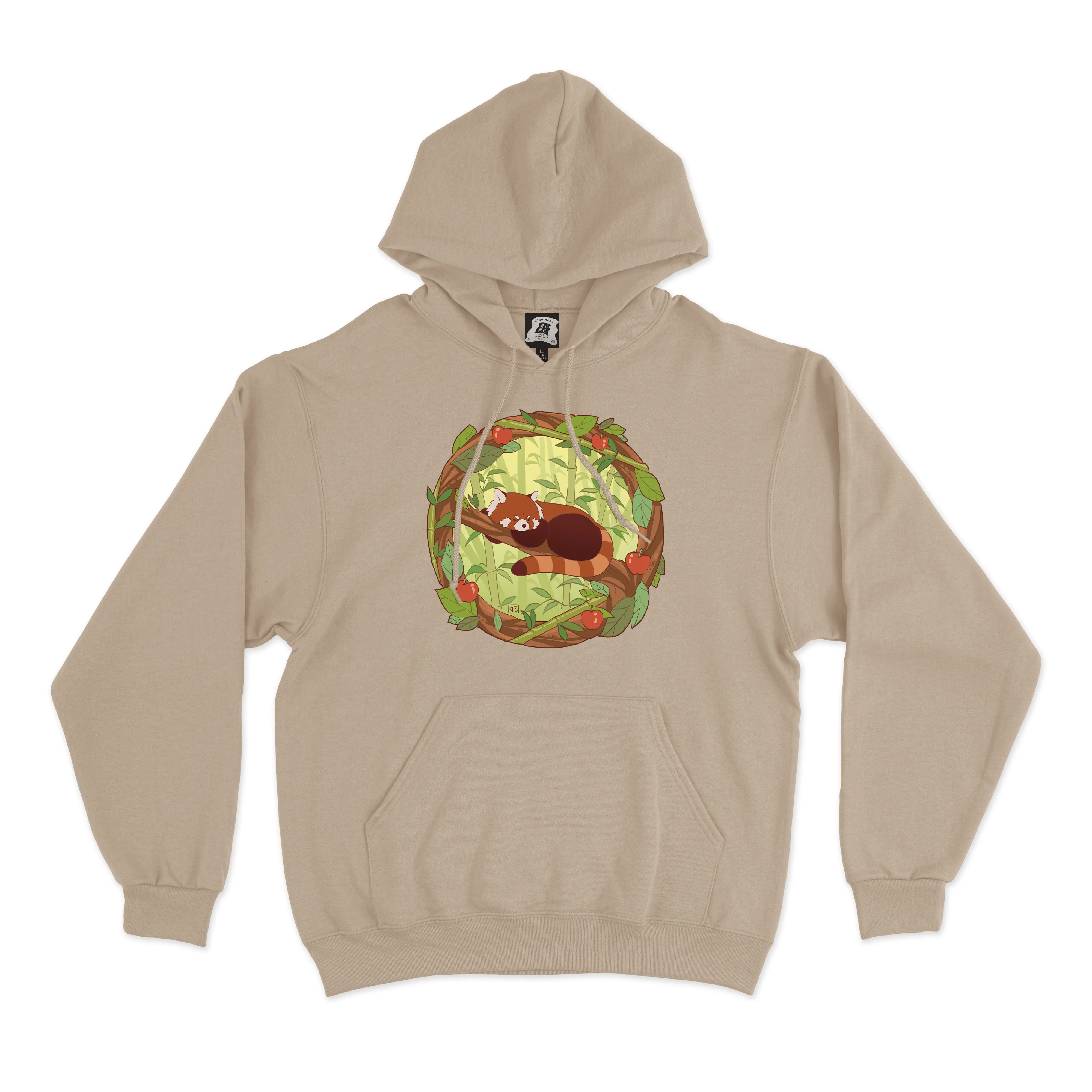 "Red panda" Fleece Hoodie Khaki/Beige