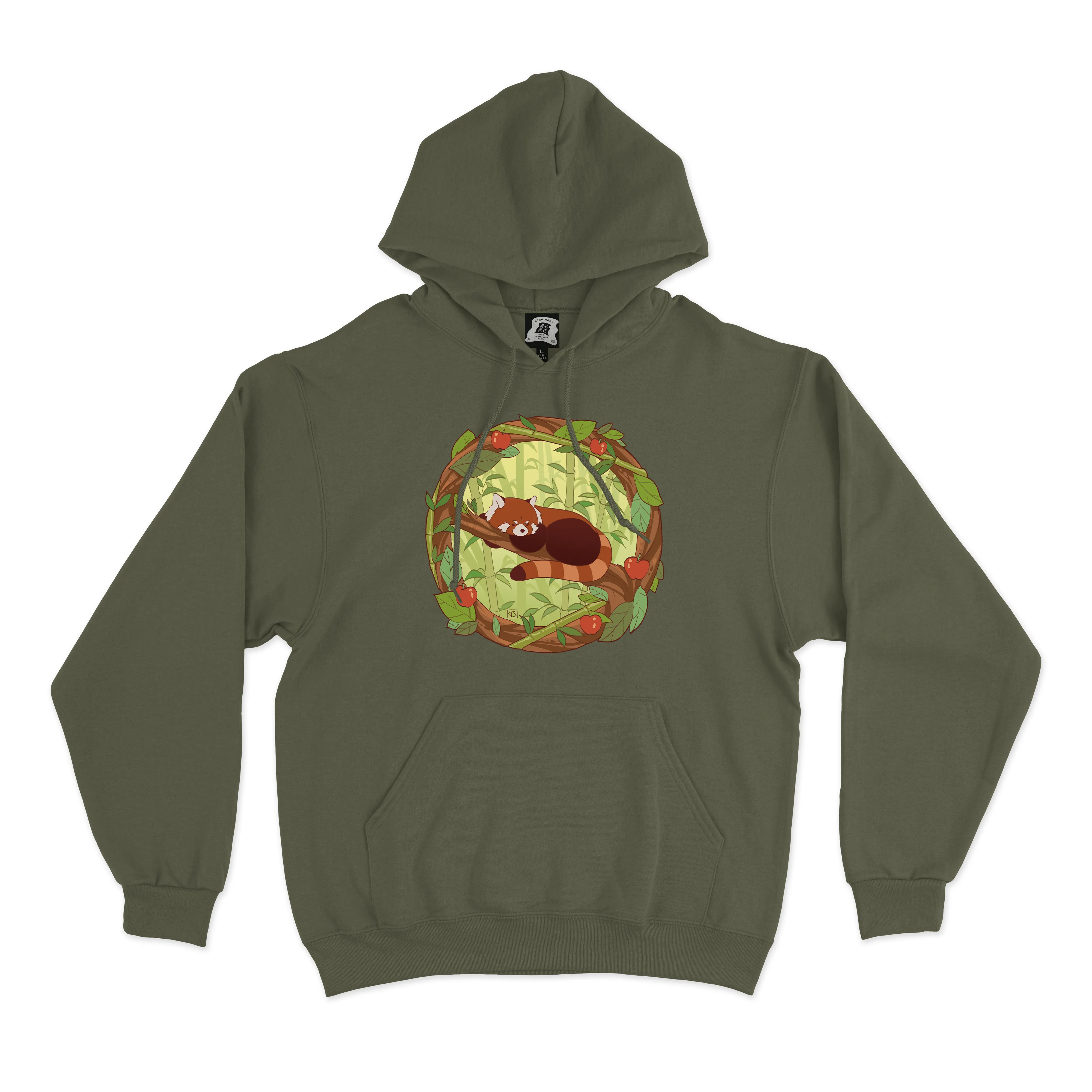 "Red panda" Fleece Hoodie Khaki/Beige