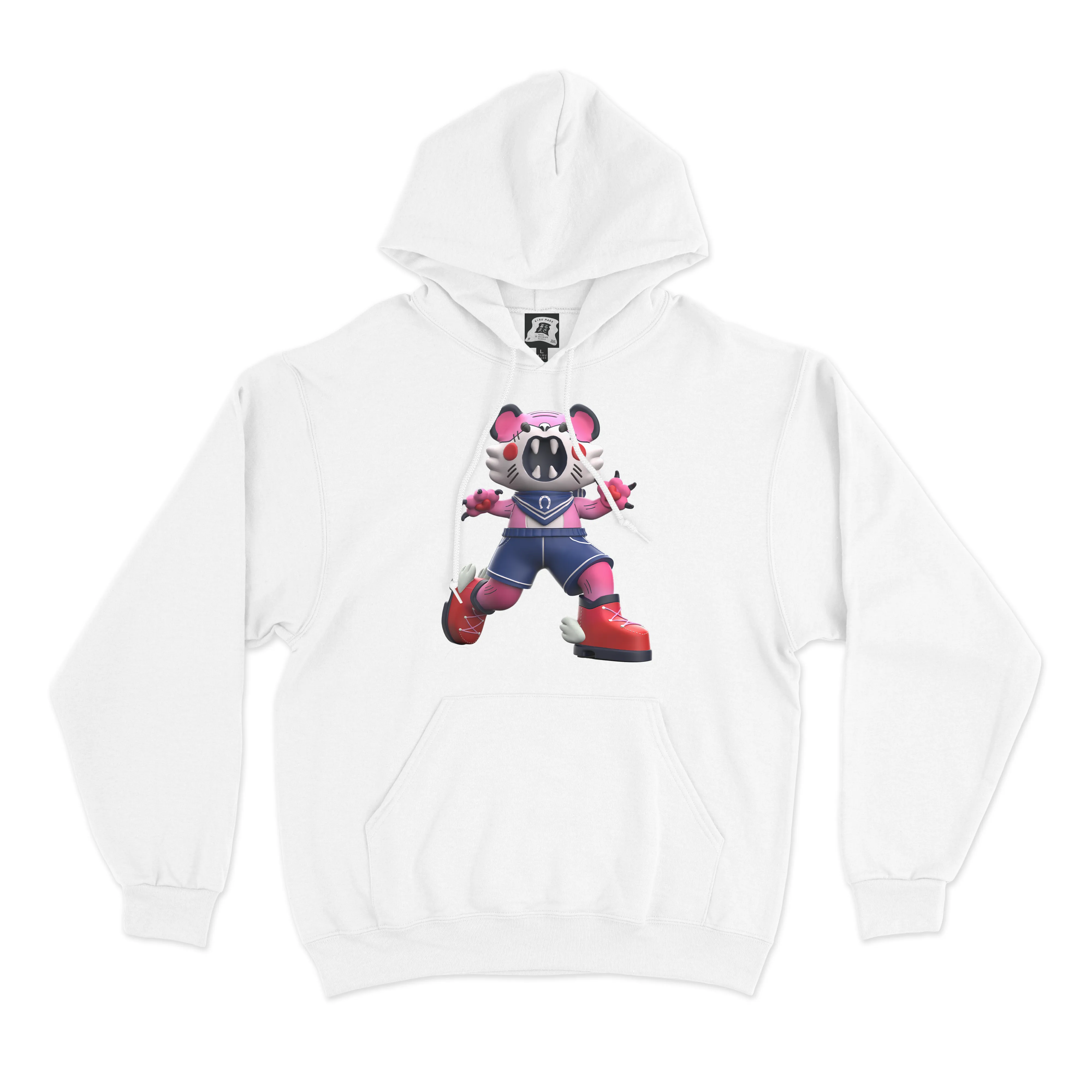"Sailor Tora" Basic Hoodie White