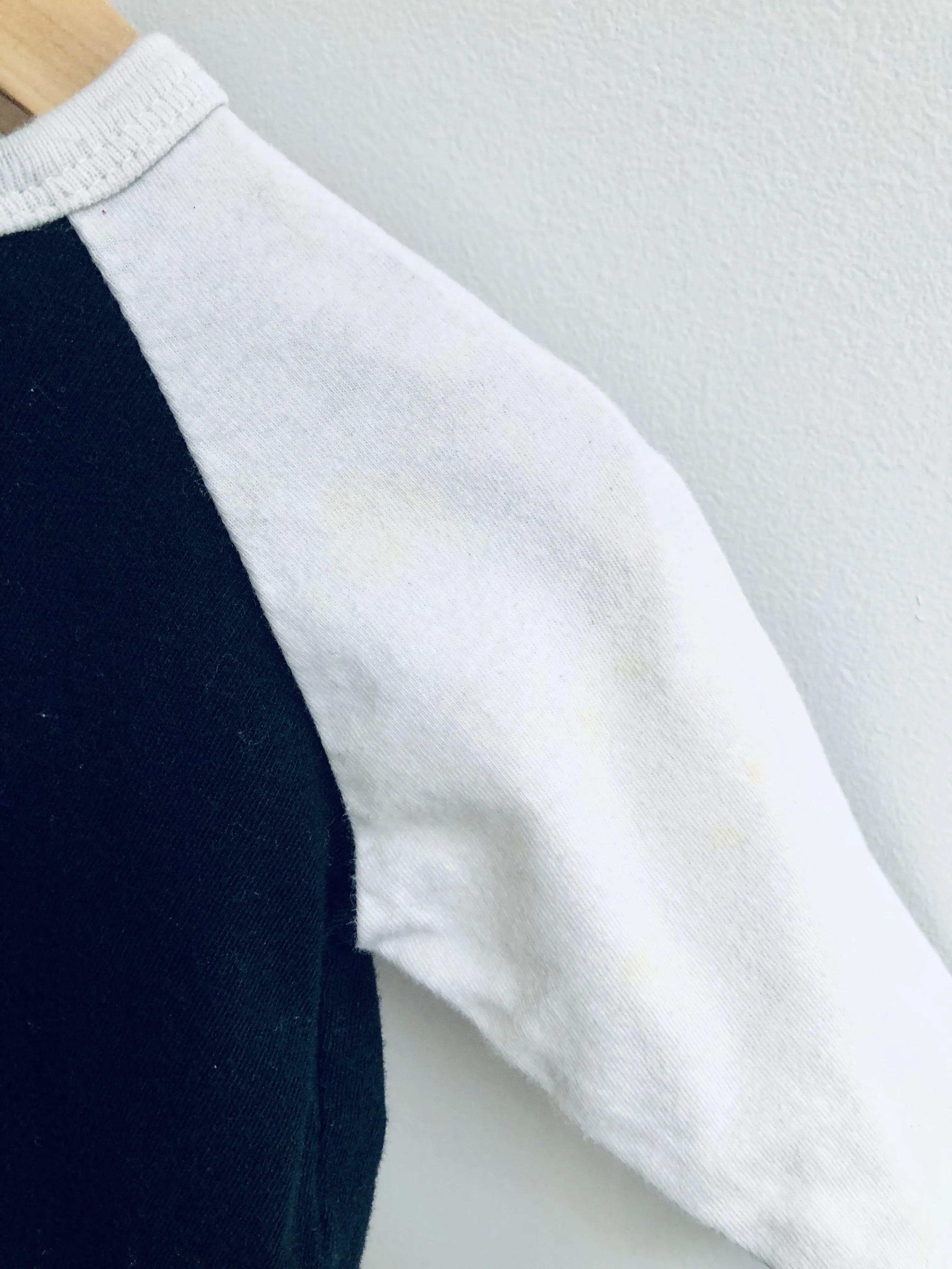 REALLY LOVED Organic Cotton Baseball Top (yellow marks on arms) // 6-12M