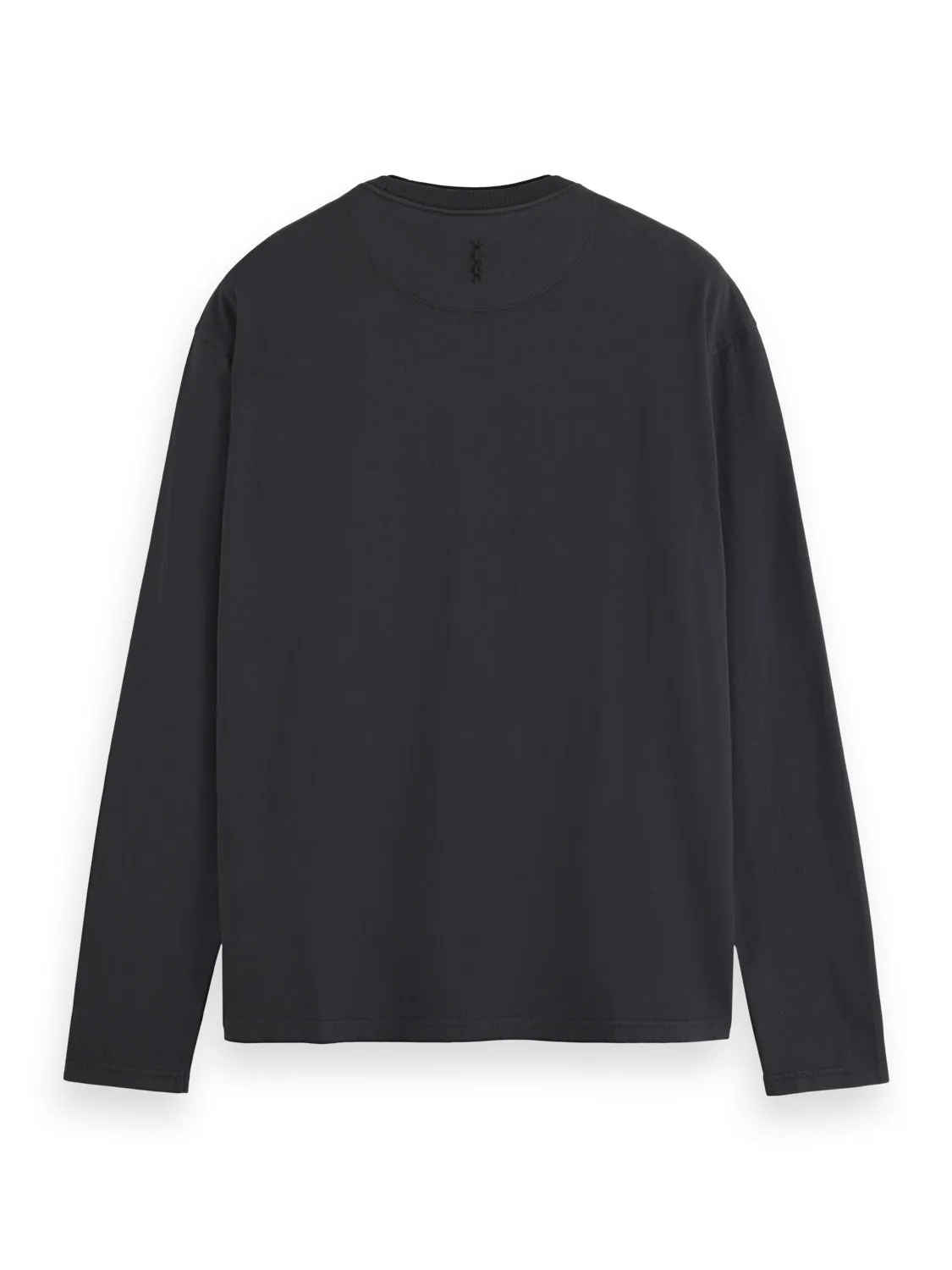 Relaxed Fit 3 Crosses Long Sleeve Tee - Black