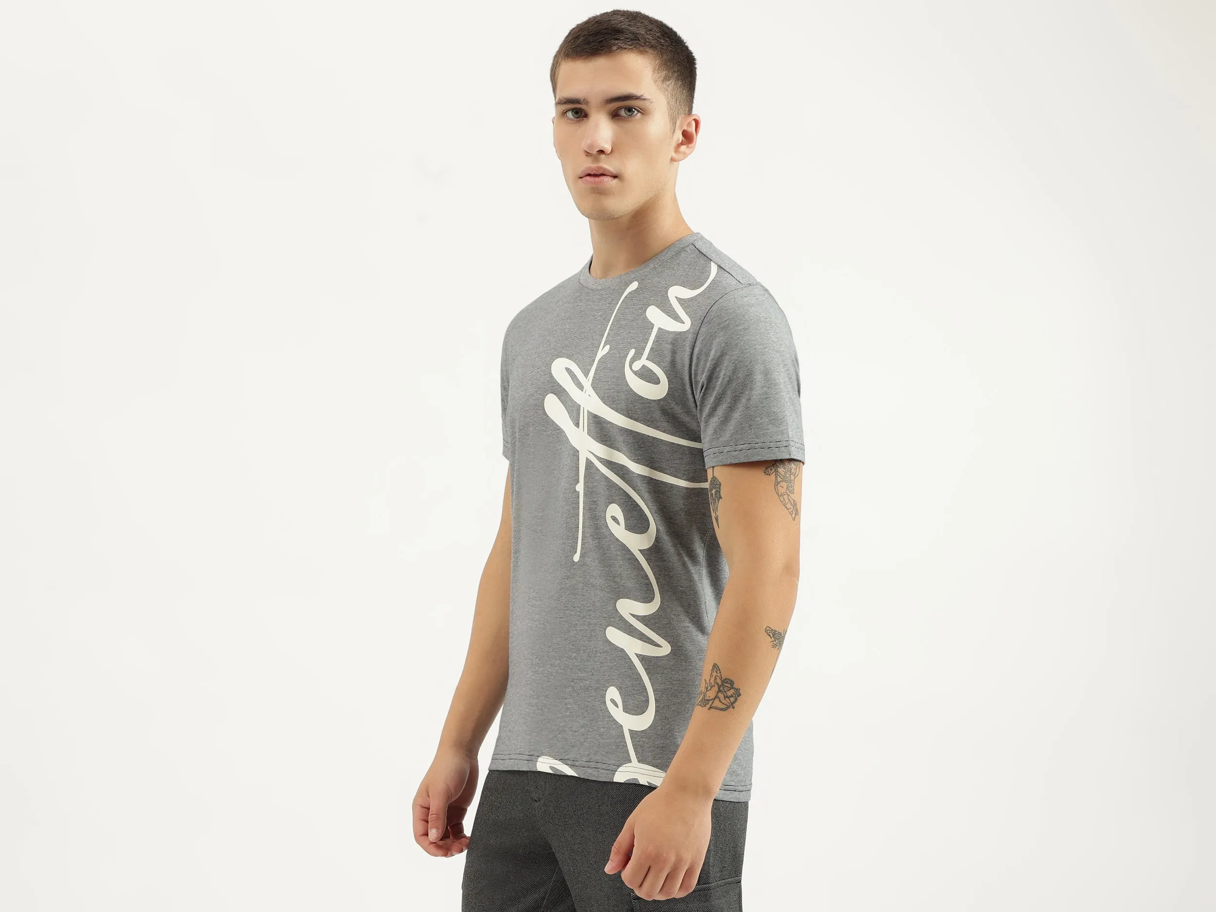 Relaxed Fit Round Neck Typography T-shirts