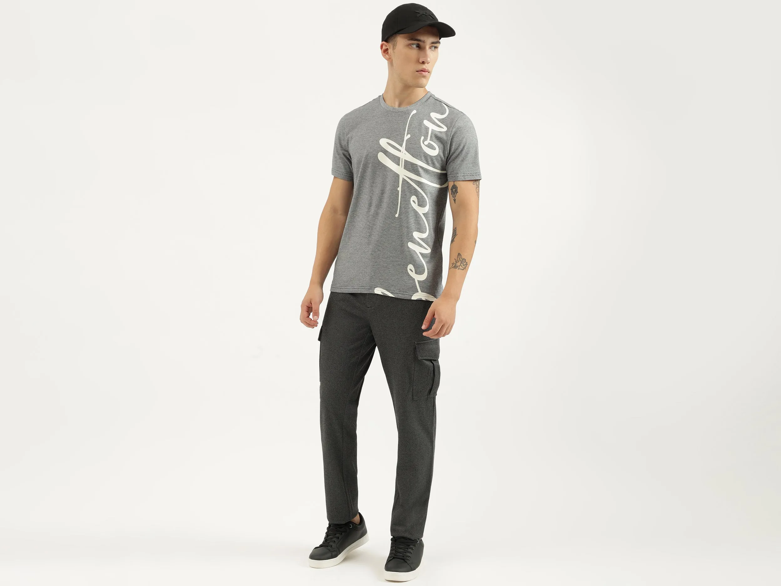 Relaxed Fit Round Neck Typography T-shirts