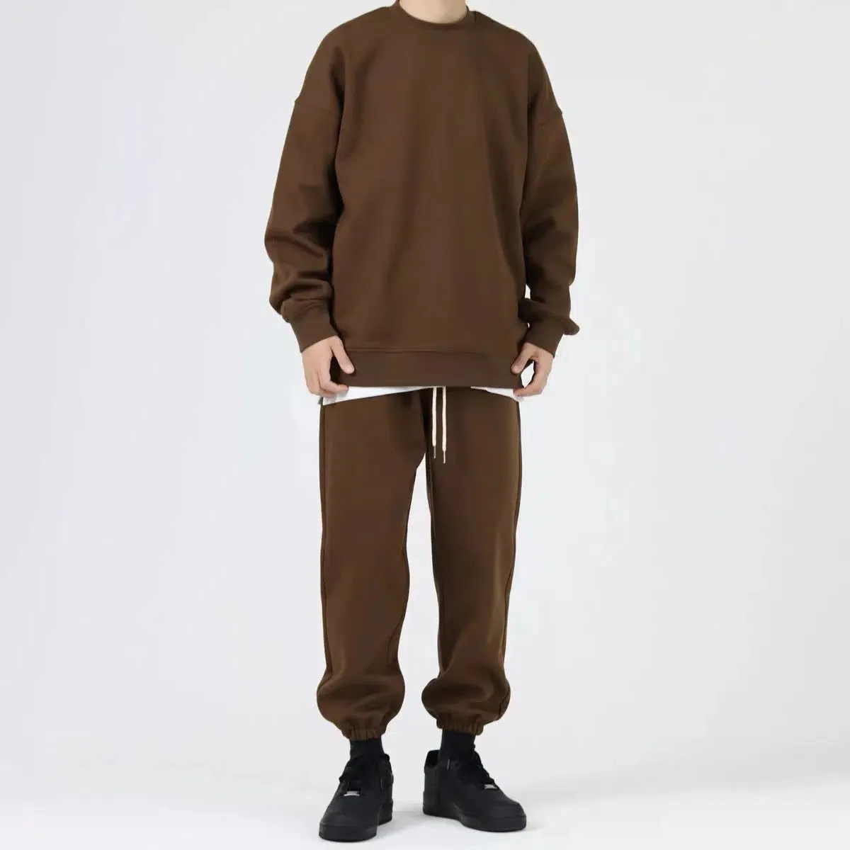 Round Neck Sweatshirt Plus Velvet