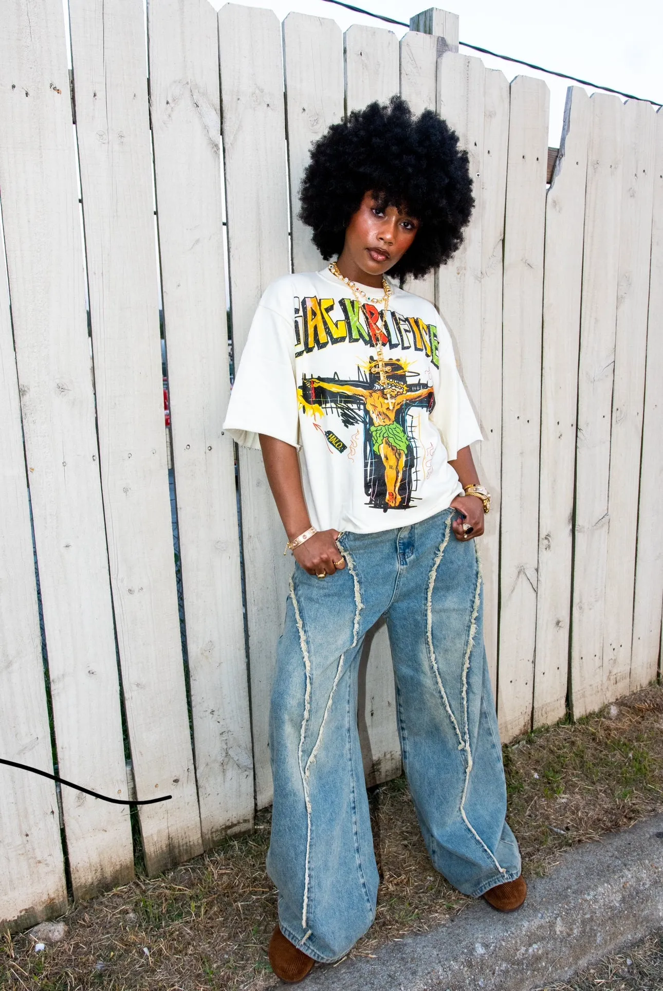 Sack Mercy - off white Boxy tee