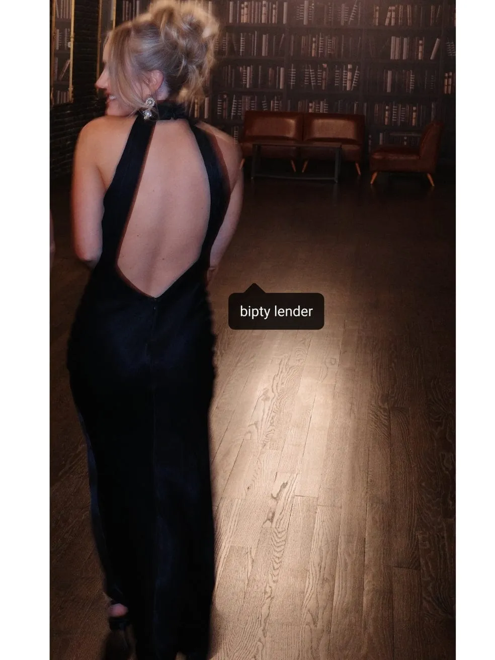 Satin Drape Back Maxi Dress with Split in Black