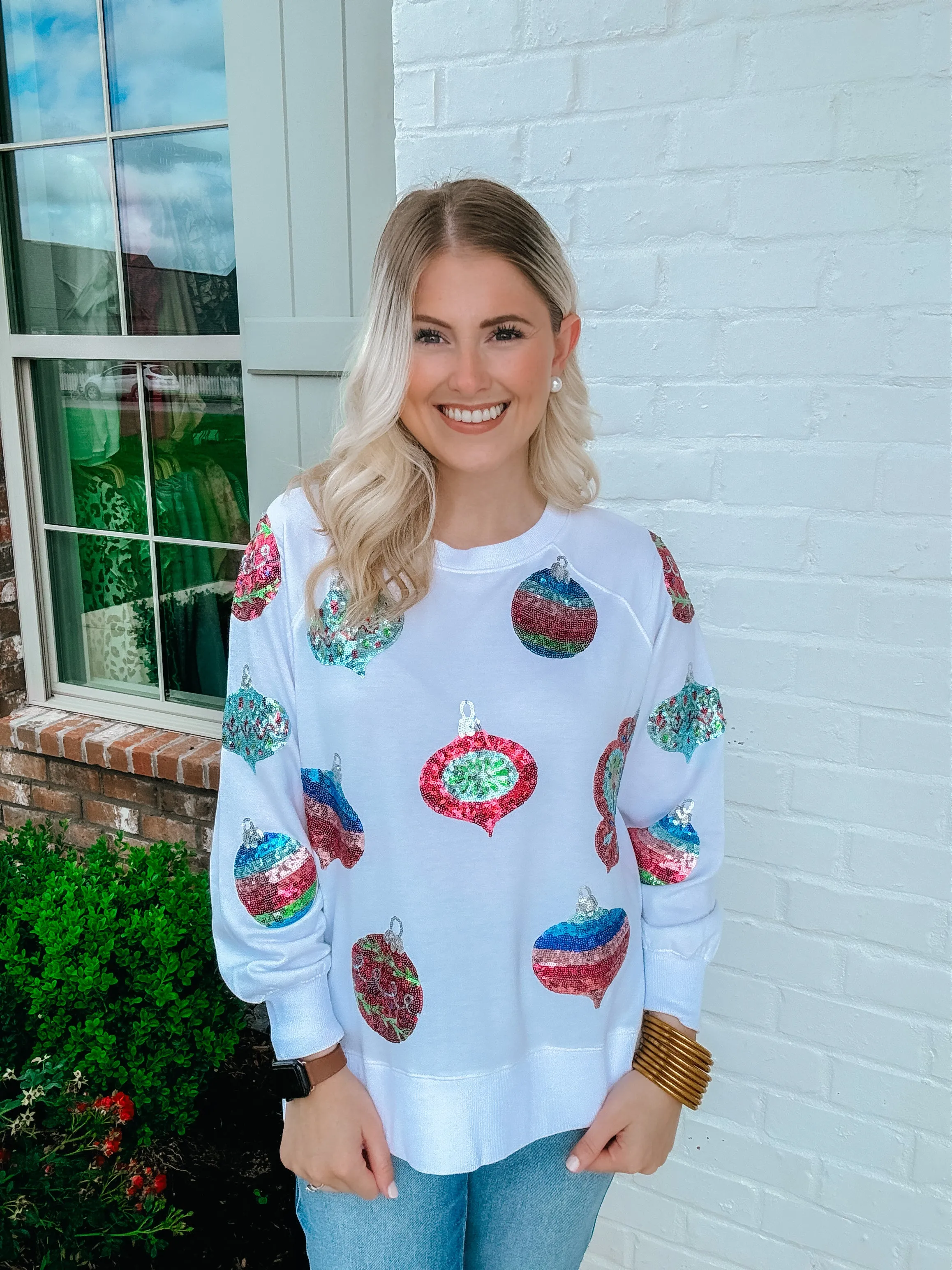 Sequin Ornament Sweatshirt