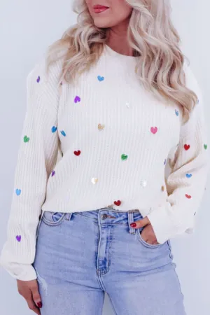 Sequin Round Neck Sweater