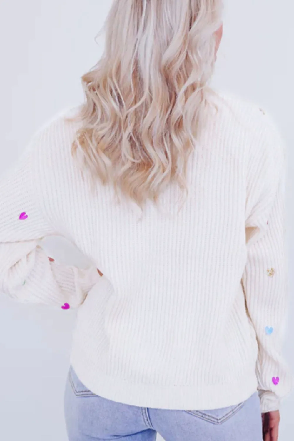Sequin Round Neck Sweater