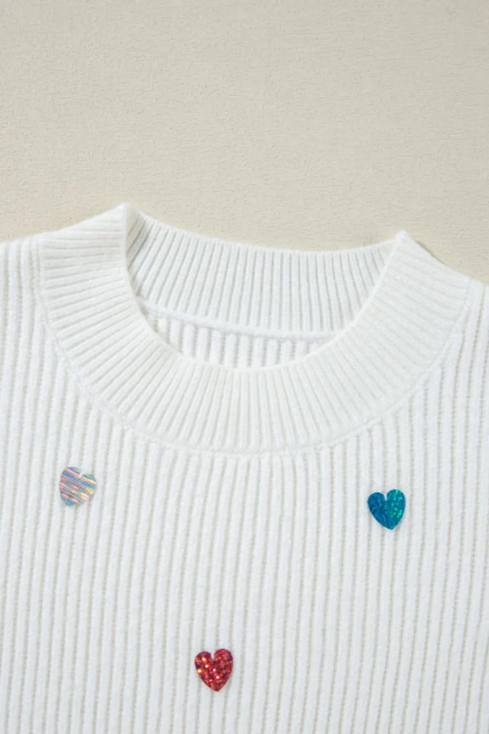 Sequin Round Neck Sweater