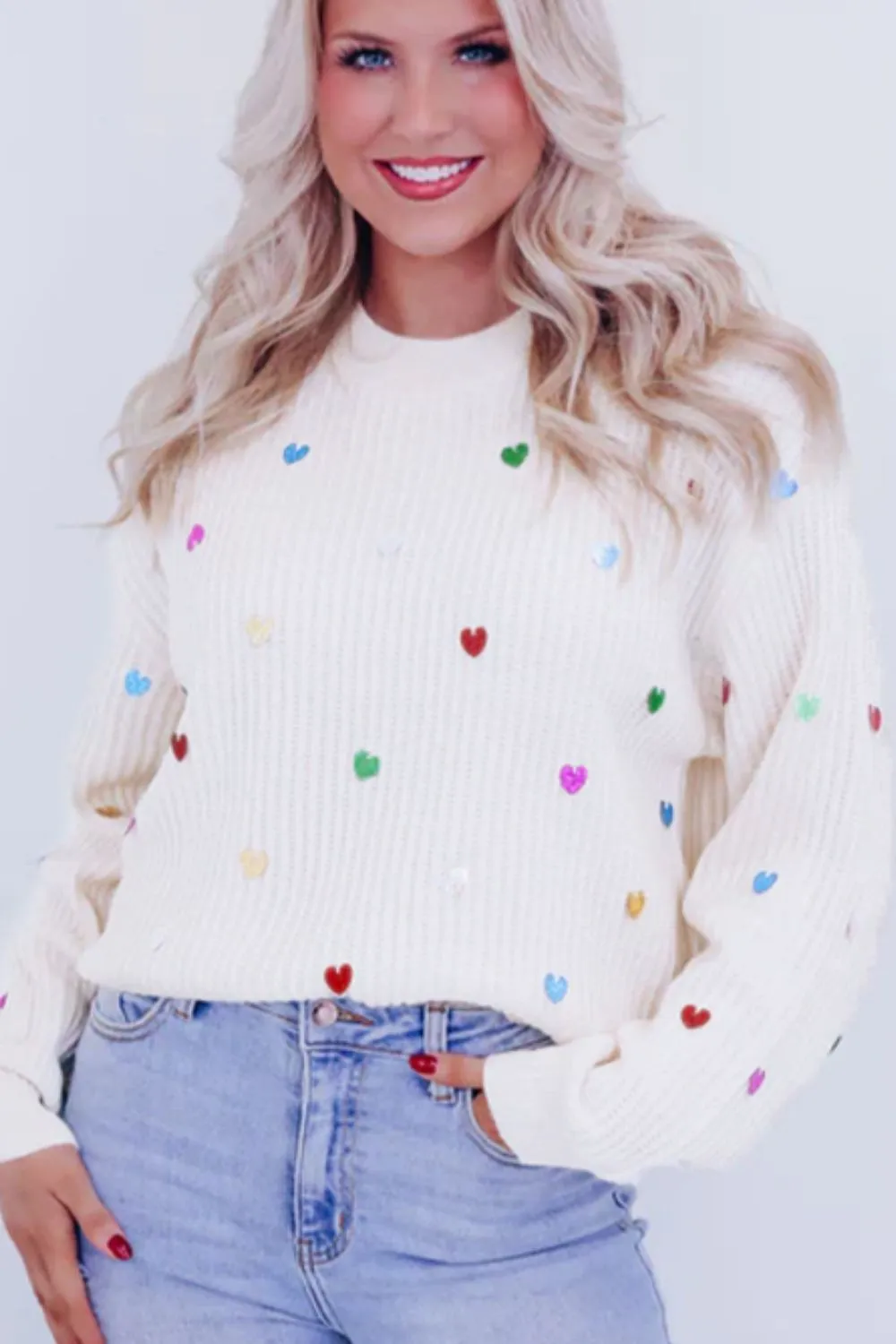 Sequin Round Neck Sweater
