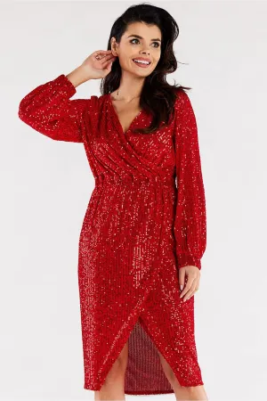 Sequined Ruffle Sleeve Dress