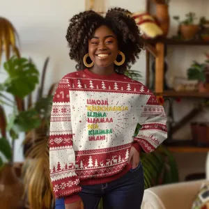 Seven Principles Of Kwanzaa Xmas African American Nguzo Saba Ugly Christmas Sweater TS11
