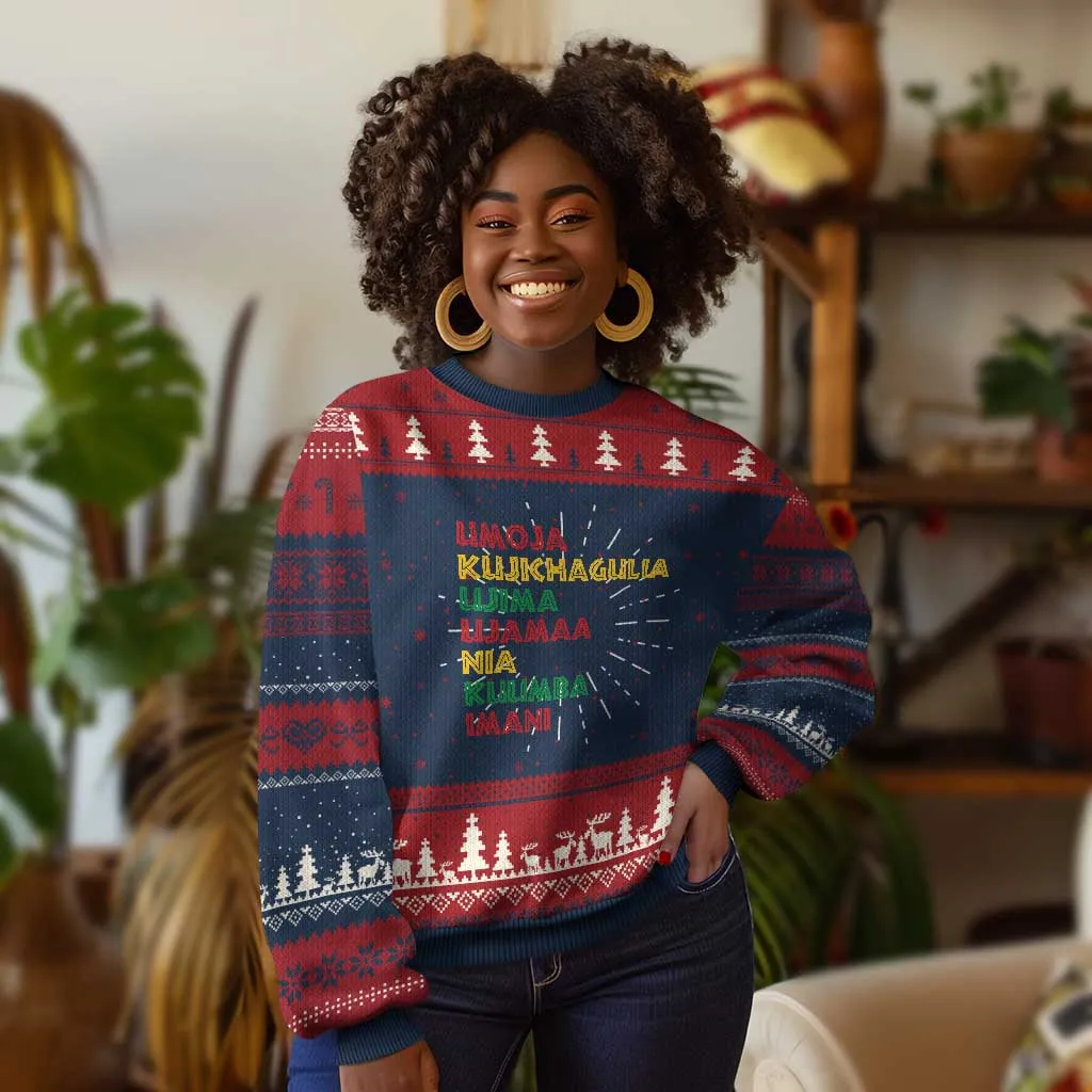 Seven Principles Of Kwanzaa Xmas African American Nguzo Saba Ugly Christmas Sweater TS11