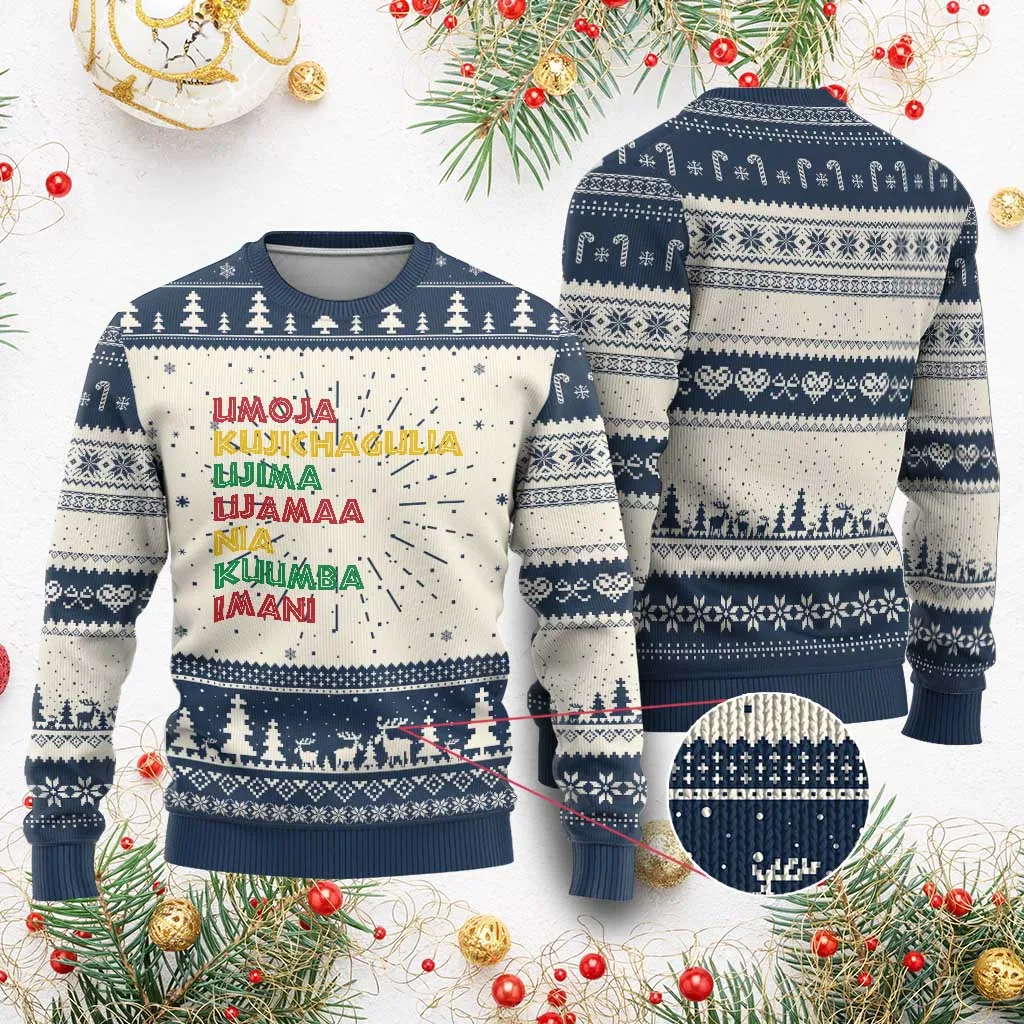 Seven Principles Of Kwanzaa Xmas African American Nguzo Saba Ugly Christmas Sweater TS11
