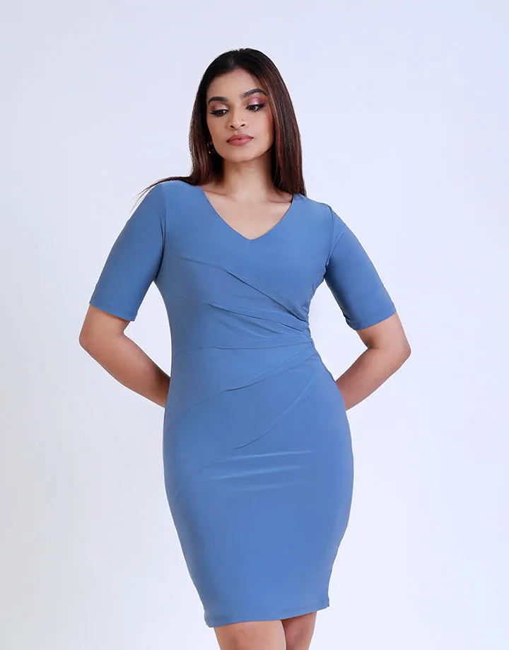 Sheath Dress with Pleated Detail