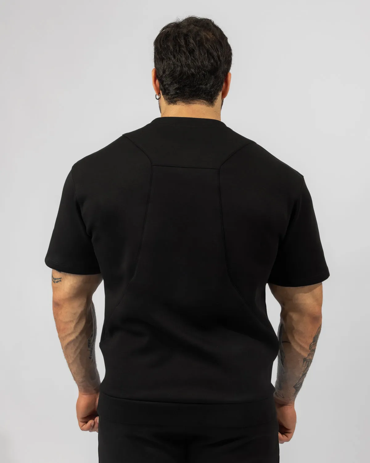Shield Men Half Sleeve Pullover - Black