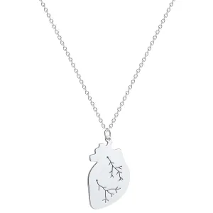 Silver-Plated Heart Pendant Necklace