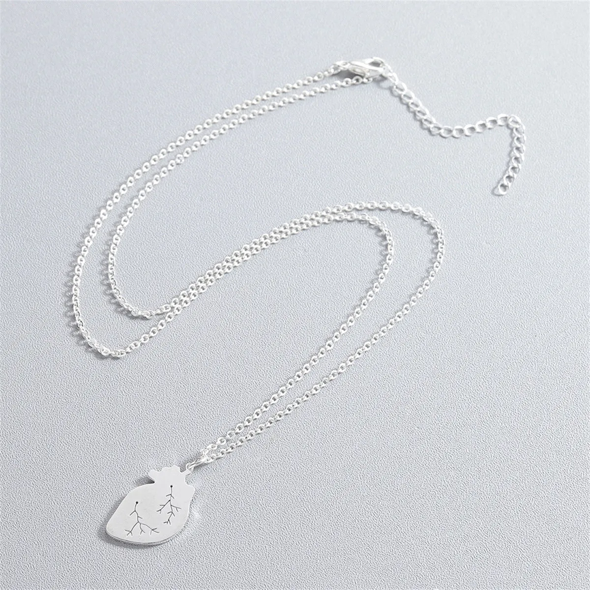 Silver-Plated Heart Pendant Necklace