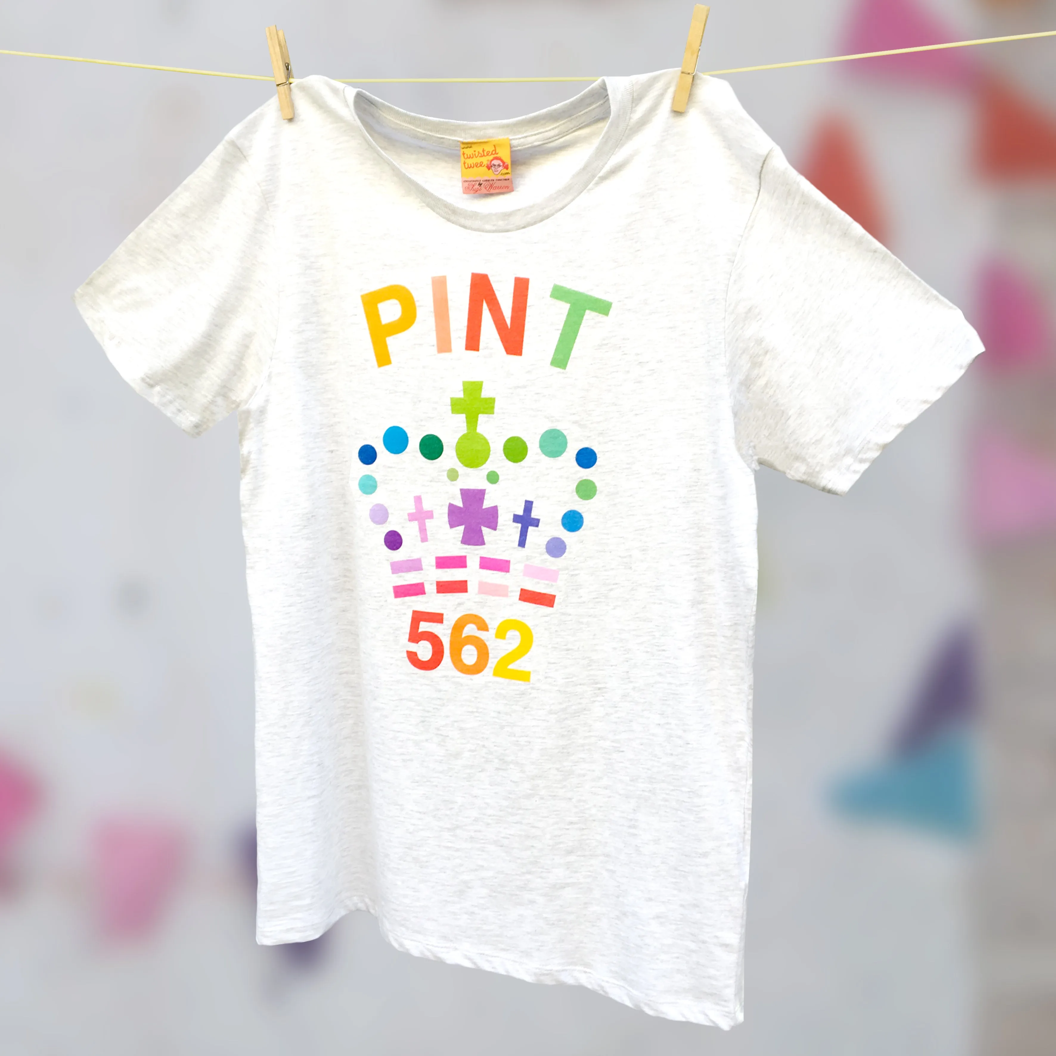 Single rainbow Pint organic cotton t shirt