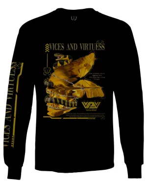 Skull and Snake Tatoo Cyberpunk Aesthetic Graphic Lcd Psychedelic mens Long sleeve t shirt