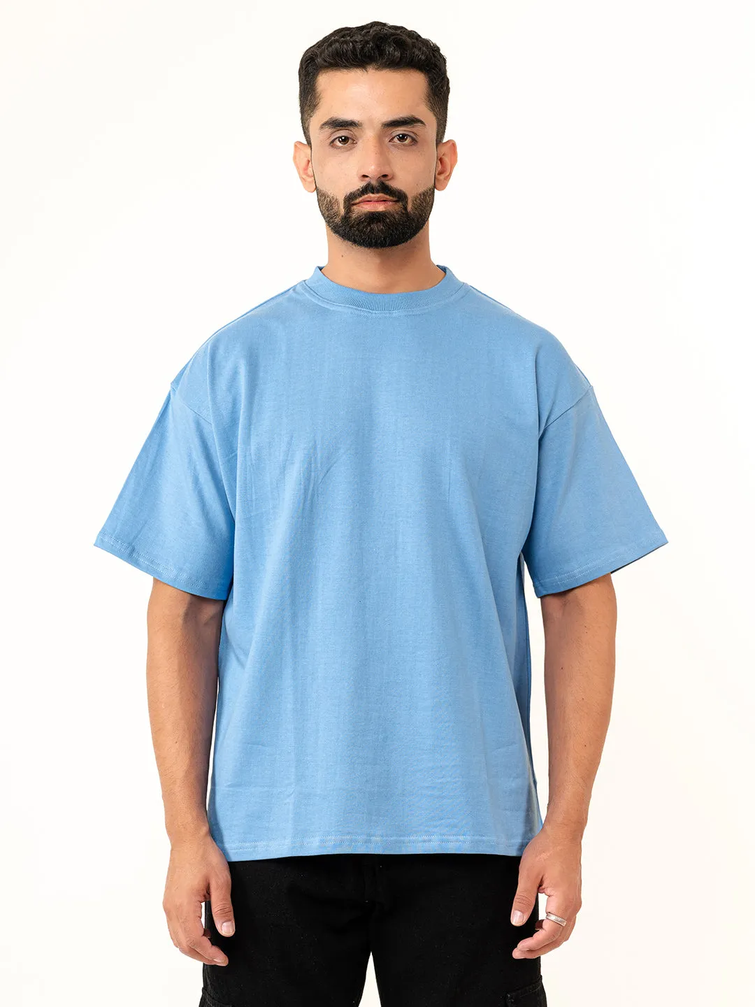 Sky Blue French Terry Oversized T-Shirt