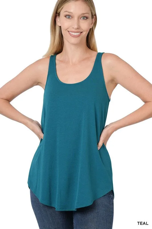 Sleeveless Round Neck Round Hem Tank