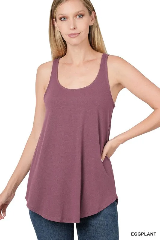 Sleeveless Round Neck Round Hem Tank