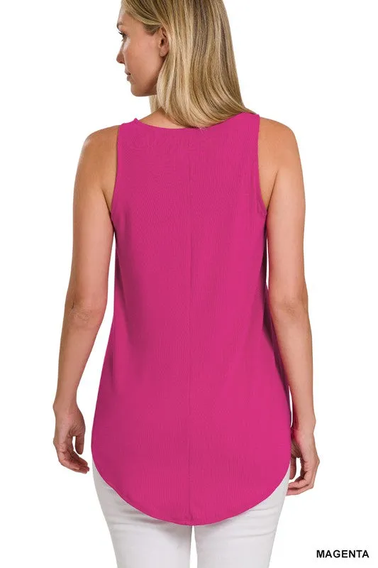 Sleeveless Round Neck Round Hem Tank