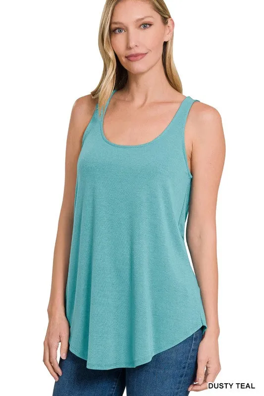 Sleeveless Round Neck Round Hem Tank