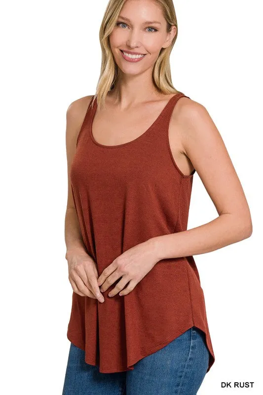 Sleeveless Round Neck Round Hem Tank