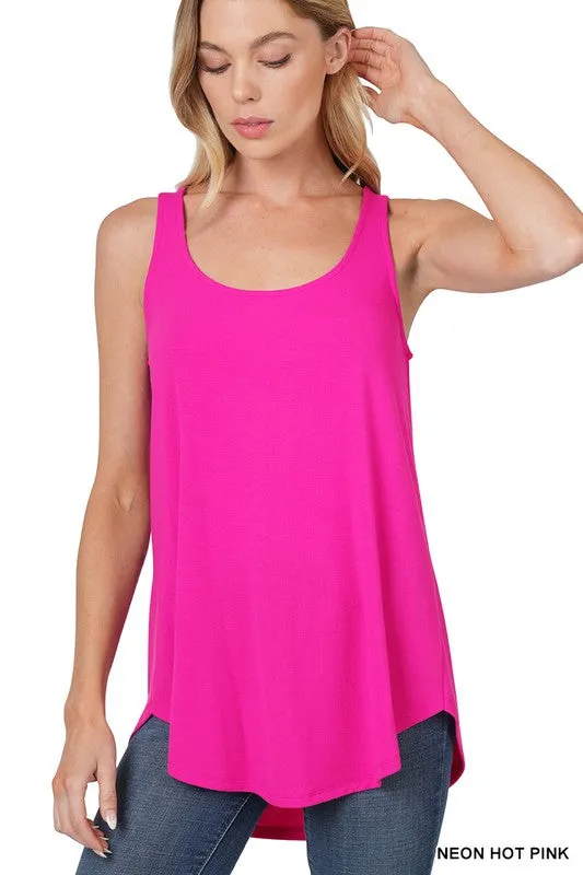 Sleeveless Round Neck Round Hem Tank